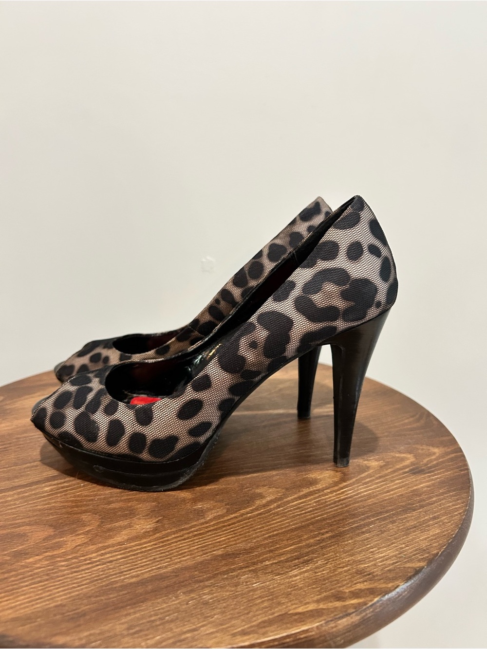 Moda Spana Leopard Print Platform Pumps - Black & Tan